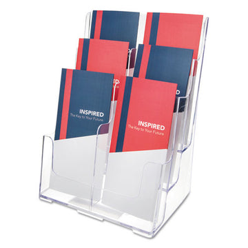 deflecto® 6-compartment Docuholder, Leaflet Size, 9.63w X 6.25d X 12.63h, Clear freeshipping - TVN Wholesale